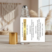 Elegante witte en gouden parfum roller fles labels