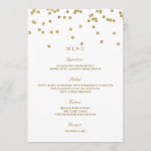 Elegante Witte en Gouden Polka Dots Trouwmenu Menu (Voorkant)