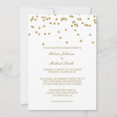 Elegante witte en gouden Polka-stippen Confetti br Kaart (Voorkant)