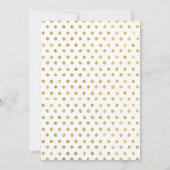 Elegante witte en gouden Polka-stippen Confetti br Kaart (Achterkant)
