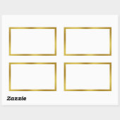 Elegante witte en gouden rand rechthoekige sticker (Vel)