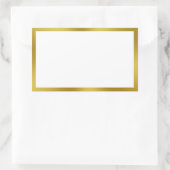Elegante witte en gouden rand rechthoekige sticker (Tas)