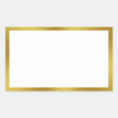 Elegante witte en gouden rand rechthoekige sticker (Voorkant)