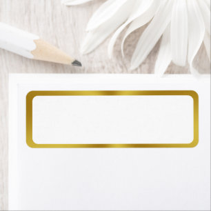 Elegante witte en gouden randblanco etiket