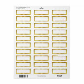 Elegante witte en gouden randblanco etiket (Full Sheet)