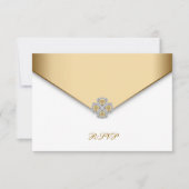 Elegante witte en gouden RSVP Kaartje (Voorkant)