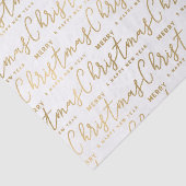 Elegante witte en gouden script Kerstmis tekst Tissuepapier (Detail)
