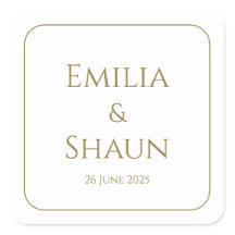 Elegante witte en gouden vierkante bruiloft sticke