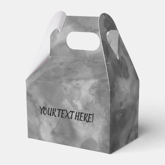 Elegante Witte en Grijze Douane Waterverf Bedankdoosjes (Voorkant Zijde)