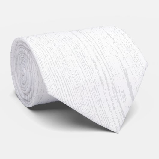 Elegante witte en grijze houtnerf stropdas (Opgerold)