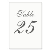 Elegante witte en grijze nummers kaart (Achterkant)