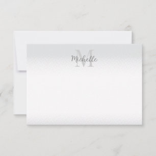 Elegante witte en grijze stippen Persoonlijk Notitiekaartje