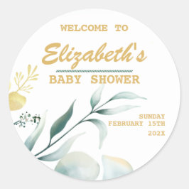 Elegante witte en groene Baby showers Stickers
