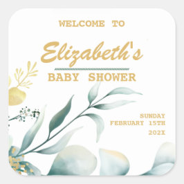 Elegante witte en groene Baby showers Stickers