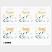 Elegante witte en groene Baby showers Stickers (Vel)