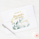 Elegante witte en groene Baby showers Stickers (Envelop)