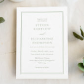 Elegante witte en groene bruiloft kaart