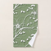 Elegante witte en groene grafische florale werveli bad handdoek (Handdoek)
