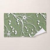 Elegante witte en groene grafische florale werveli bad handdoek (Handdoek)