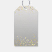 Elegante witte en groene winter bloemenkerst cadeaulabel (Achterkant)