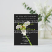 Elegante witte en Limoen bruiloft uitnodiging (Staand voorkant)