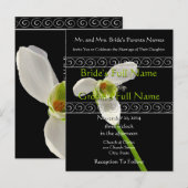 Elegante witte en Limoen bruiloft uitnodiging Briefkaart (Voorkant / Achterkant)