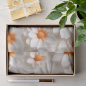 Elegante witte en Oranje bloemige textuur Tissuepapier (Geschenk)