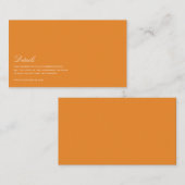 Elegante witte en Oranje bruiloft details Informatiekaartje (Voorkant / Achterkant)