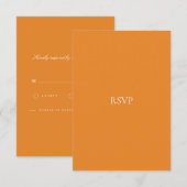 Elegante witte en Oranje RSVP-kaart RSVP Kaartje (Voorkant / Achterkant)