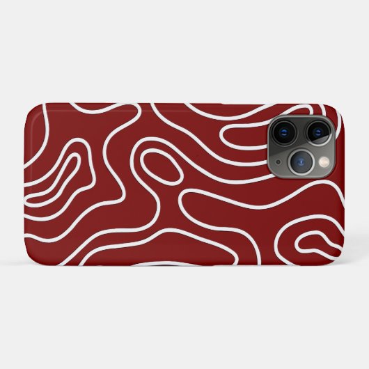 Elegante witte en rode geometrische iPhone / iPad Case-Mate iPhone Case (Achterkant (horizontaal))