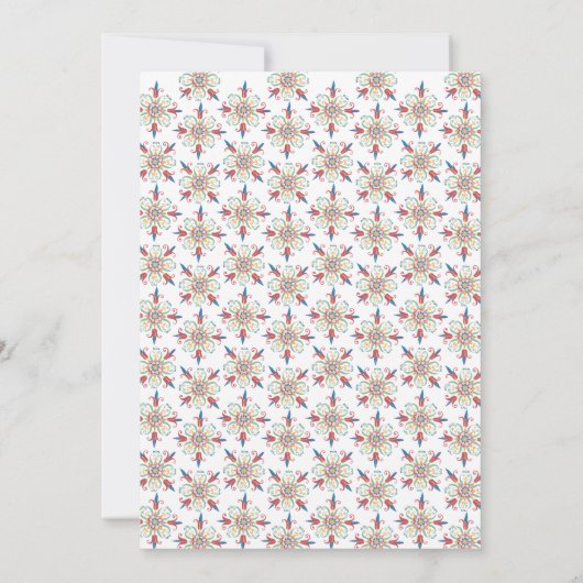 Elegante witte en rode islamitische bruiloft kaart (Achterkant)