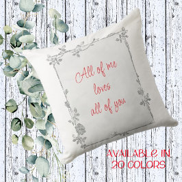 Elegante witte en rode Sparkle Lijst Valentijn Kussen