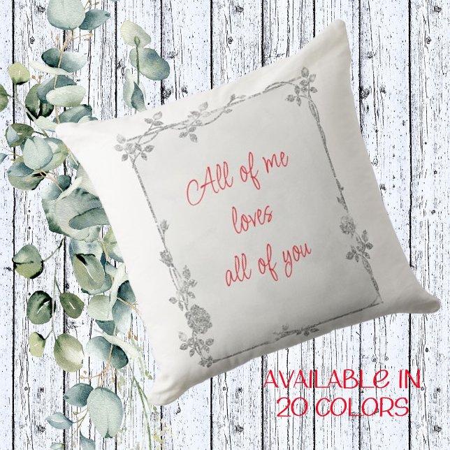 Elegante witte en rode Sparkle Lijst Valentijn Kussen (Creator heeft geüpload)