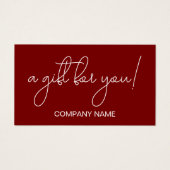 Elegante witte en rode zakelijke cadeaubon visitekaartje (Voorkant)