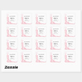 Elegante witte en roze bruidsdouche  vierkante sticker (Vel)