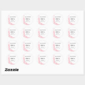 Elegante witte en roze bruidsuitnodiging ronde sticker (Vel)