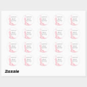 Elegante witte en roze bruidsuitnodiging welkom ronde sticker (Vel)