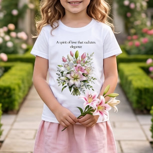 Elegante witte en roze lelieboeket bloemen t-shirt