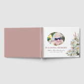 Elegante witte en roze rozen begrafenis foto Memor Gastenboek (Volledig)