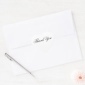 Elegante witte en zwarte bruiloft Dank u Hart Sticker (Envelop)