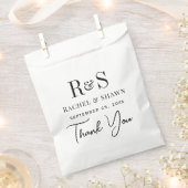 Elegante witte en zwarte chique moderne monogram b bedankzakje (Geknipt)