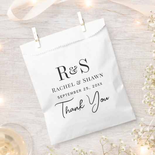 Elegante witte en zwarte chique moderne monogram b bedankzakje (Geknipt)