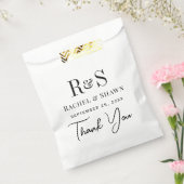 Elegante witte en zwarte chique moderne monogram b bedankzakje (Gezegeld)