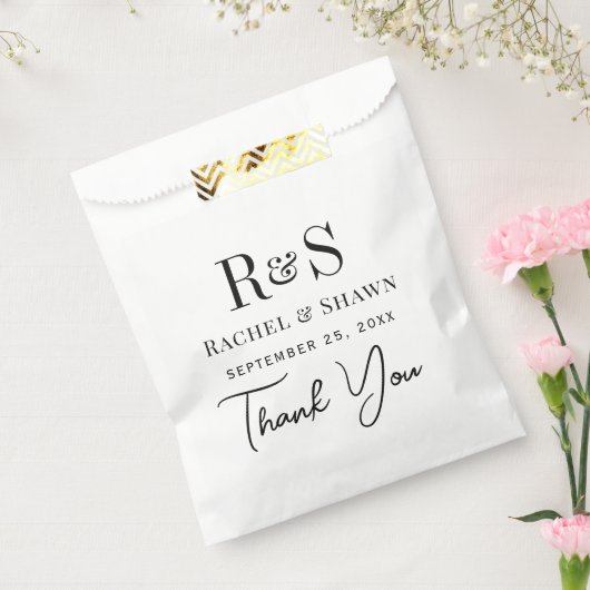 Elegante witte en zwarte chique moderne monogram b bedankzakje (Gezegeld)