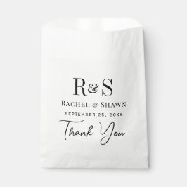 Elegante witte en zwarte chique moderne monogram b bedankzakje