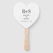 Elegante witte en zwarte chique moderne monogram b handwaaier (Achterkant)