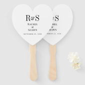 Elegante witte en zwarte chique moderne monogram b handwaaier (Voorkant en achterkant)