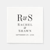 Elegante witte en zwarte chique moderne monogram b servet (Voorkant)