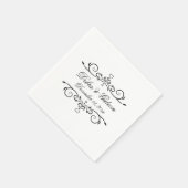 Elegante witte en zwarte hartvormige bruiloft met servet (Hoek)