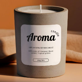 Elegante witte en zwarte kaarsenetiketten Stickers